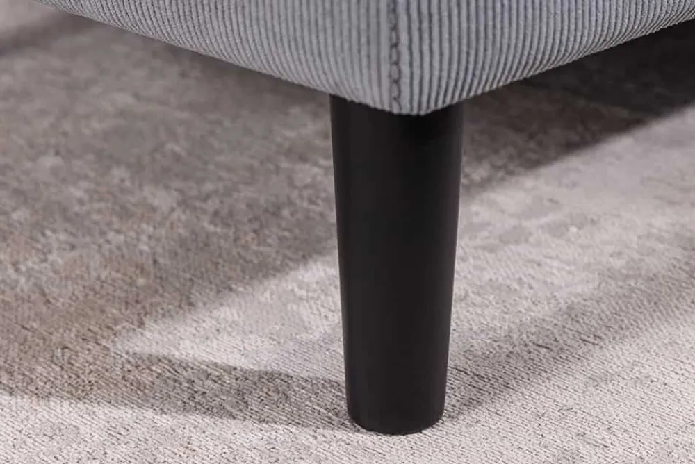 Riess-Ambiente Skandinavisch|Retro Möbel > Modernes Ecksofa STOCKHOLM 220cm grau Cordstoff Federkern 3-Sitzer-Sofa