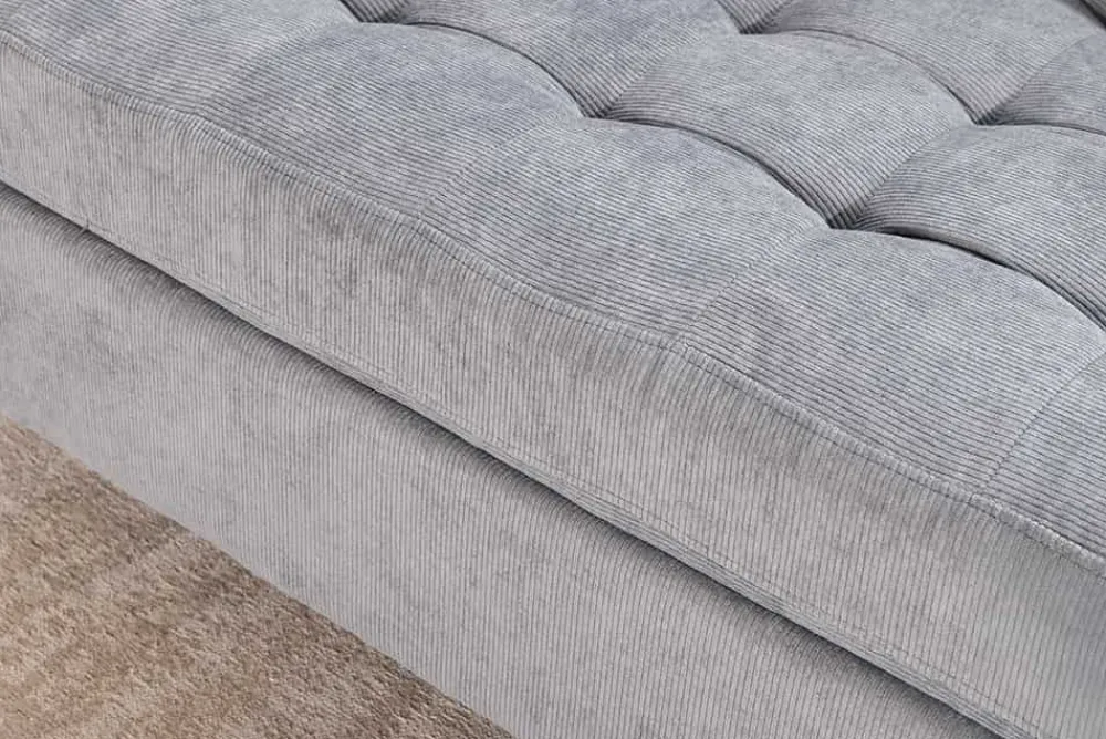 Riess-Ambiente Skandinavisch|Retro Möbel > Modernes Ecksofa STOCKHOLM 220cm grau Cordstoff Federkern 3-Sitzer-Sofa
