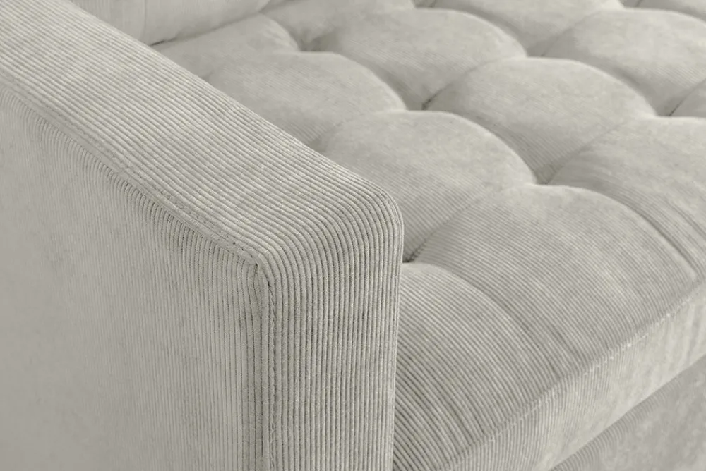 Riess-Ambiente Skandinavisch|Retro Möbel > Modernes Ecksofa STOCKHOLM 220cm hellgrau Cordstoff Federkern 3-Sitzer-Sofa