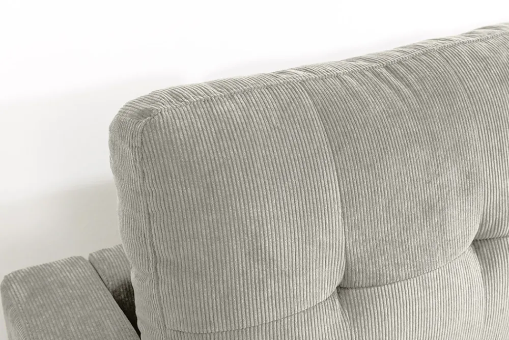 Riess-Ambiente Skandinavisch|Retro Möbel > Modernes Ecksofa STOCKHOLM 220cm hellgrau Cordstoff Federkern 3-Sitzer-Sofa