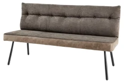 Riess-Ambiente Sitzbänke > Moderne Sitzbank BIG GEORGE 160cm taupe Flachgewebe Taschenfederkern schwarz