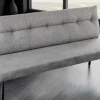 Riess-Ambiente Sitzbänke|Samt Möbel > Moderne Sitzbank BIG GEORGE 160cm grau Samt Strukturstoff Taschenfederkern Metall