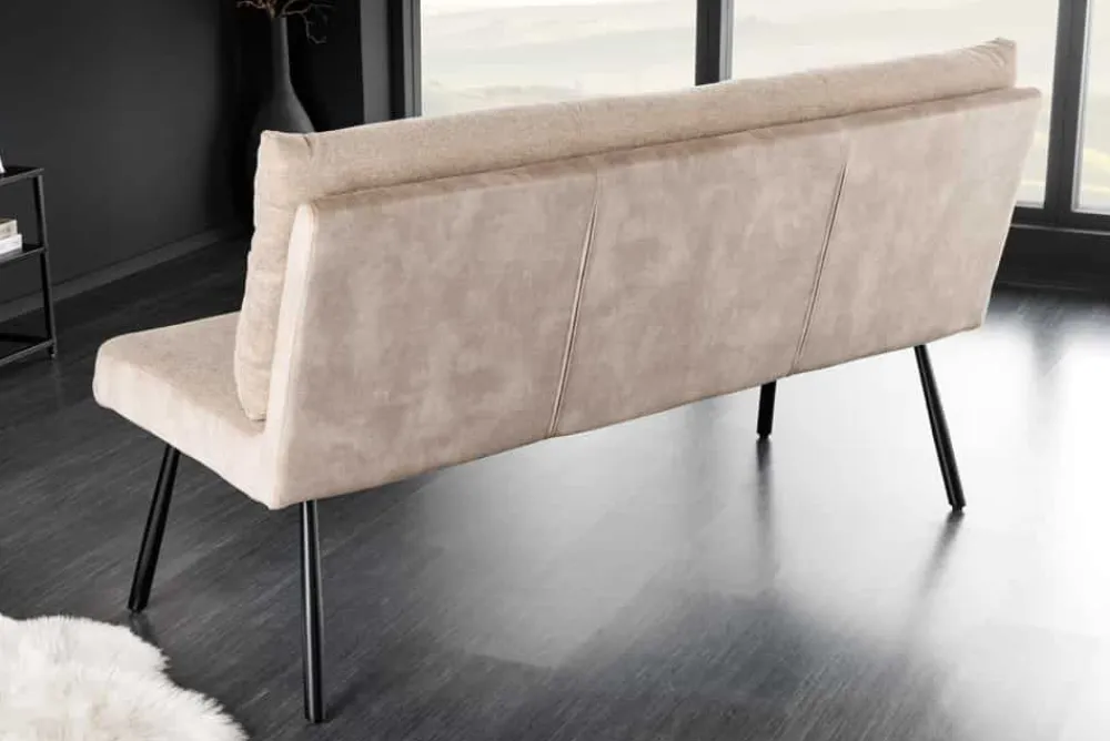 Riess-Ambiente Sitzbänke|Samt Möbel > Moderne Sitzbank BIG GEORGE 160cm champagner beige Samt Strukturstoff Taschenfederkern