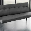 Riess-Ambiente Sitzbänke|Samt Möbel > Moderne Sitzbank BIG GEORGE 160cm anthrazit Samt Strukturstoff Taschenfederkern schwarz