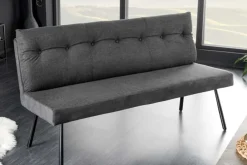 Riess-Ambiente Sitzbänke|Samt Möbel > Moderne Sitzbank BIG GEORGE 160cm anthrazit Samt Strukturstoff Taschenfederkern schwarz