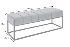 Riess-Ambiente Sitzbänke|Samt Möbel > Moderne Sitzbank PETIT BEAUTÉ 110cm silbergrau Samt schwarzes Gestell