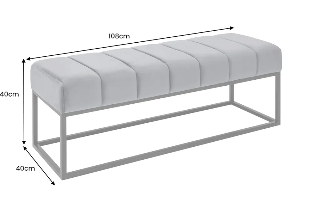 Riess-Ambiente Sitzbänke|Samt Möbel > Moderne Sitzbank PETIT BEAUTÉ 110cm salbei mint Samt schwarzes Gestell