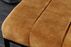 Riess-Ambiente Sitzbänke|Samt Möbel > Moderne Sitzbank PETIT BEAUTÉ 110cm senfgelb Samt schwarzes Metallgestell