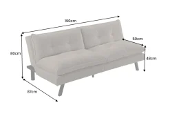 Riess-Ambiente 3-Sitzer Sofa > Modernes Schlafsofa COCOONING 190cm grau Cord 3-Sitzer Couch