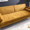 Riess-Ambiente Industrial Loft|Retro Möbel > Modernes Schlafsofa COUTURE 200cm senfgelb Microvelours 3-Sitzer Couch mit Schlaffunktion