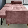 Riess-Ambiente Retro Möbel|3-Sitzer Sofa > Modernes Schlafsofa COUTURE 200cm altrosa Microvelours 3-Sitzer Couch mit Schlaffunktion