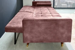 Riess-Ambiente Retro Möbel|3-Sitzer Sofa > Modernes Schlafsofa COUTURE 200cm altrosa Microvelours 3-Sitzer Couch mit Schlaffunktion