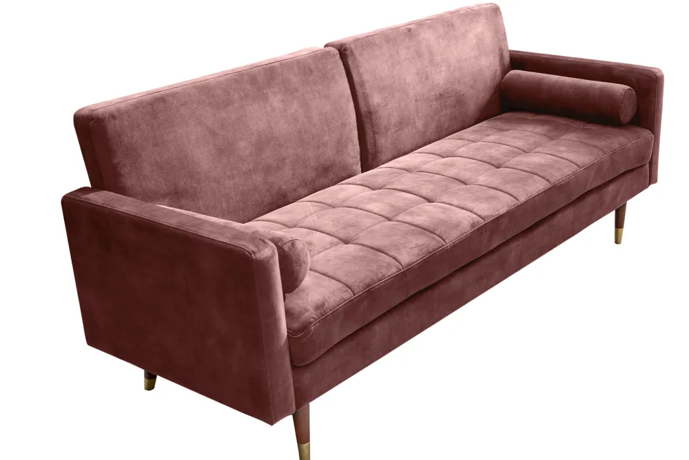 Riess-Ambiente Retro Möbel|3-Sitzer Sofa > Modernes Schlafsofa COUTURE 200cm altrosa Microvelours 3-Sitzer Couch mit Schlaffunktion