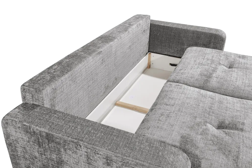 Riess-Ambiente Skandinavisch|3-Sitzer Sofa > Modernes Schlafsofa DIAMOND 235cm silbergrau Chenille Cremona mit Stauraum 3-Sitzer