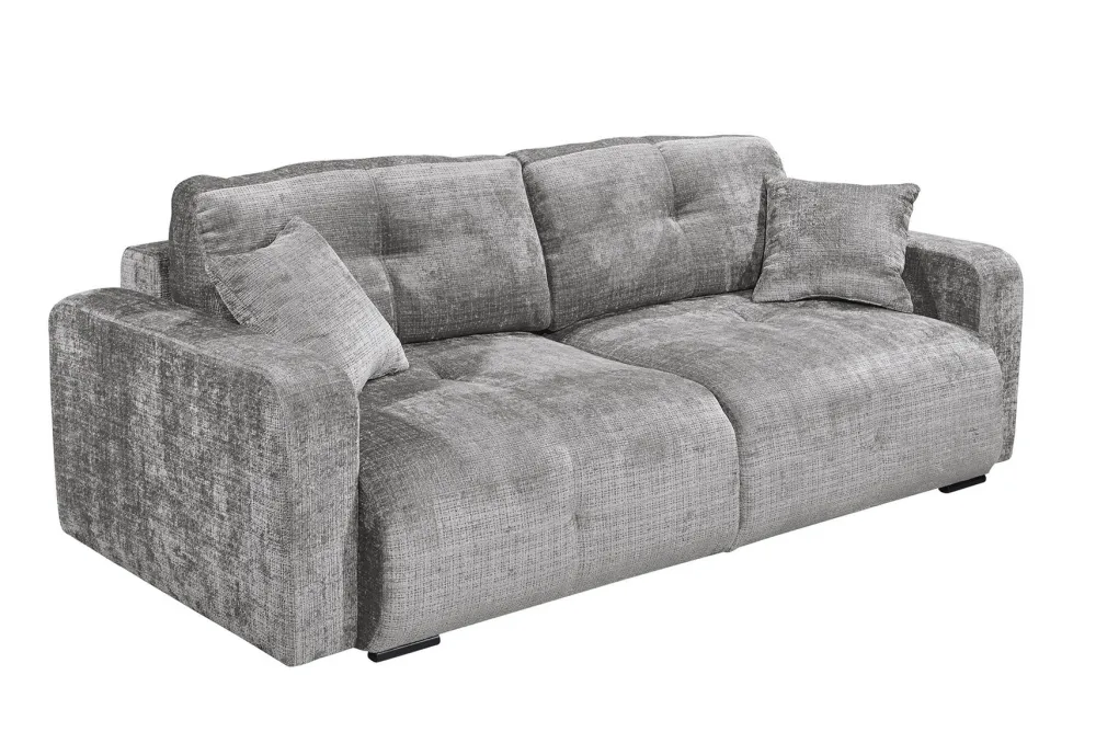 Riess-Ambiente Skandinavisch|3-Sitzer Sofa > Modernes Schlafsofa DIAMOND 235cm silbergrau Chenille Cremona mit Stauraum 3-Sitzer