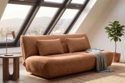 Riess-Ambiente Skandinavisch|3-Sitzer Sofa > Modernes Schlafsofa ELYPSE 200cm rostbraun Chenillestoff 3-Sitzer Couch inkl. Kissen