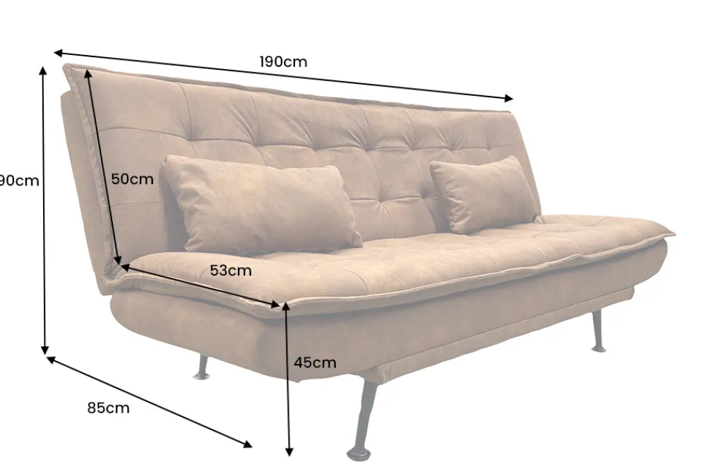 Riess-Ambiente 3-Sitzer Sofa > Modernes Schlafsofa JAZZ 190cm antik braun Microfaser 3-Sitzer Couch