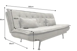 Riess-Ambiente Skandinavisch|3-Sitzer Sofa > Modernes Schlafsofa JAZZ 190cm antik taupe Microfaser 3-Sitzer Couch