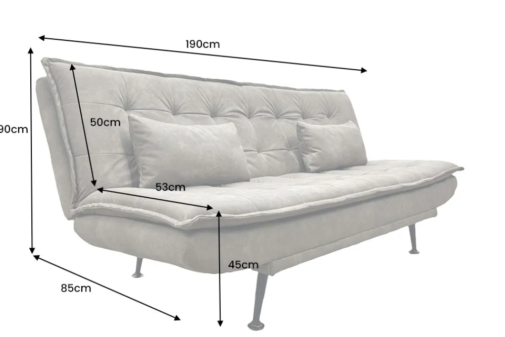 Riess-Ambiente Skandinavisch|3-Sitzer Sofa > Modernes Schlafsofa JAZZ 190cm antik taupe Microfaser 3-Sitzer Couch