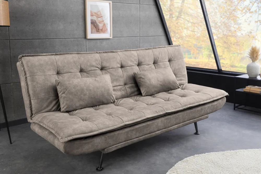 Riess-Ambiente Skandinavisch|3-Sitzer Sofa > Modernes Schlafsofa JAZZ 190cm antik taupe Microfaser 3-Sitzer Couch
