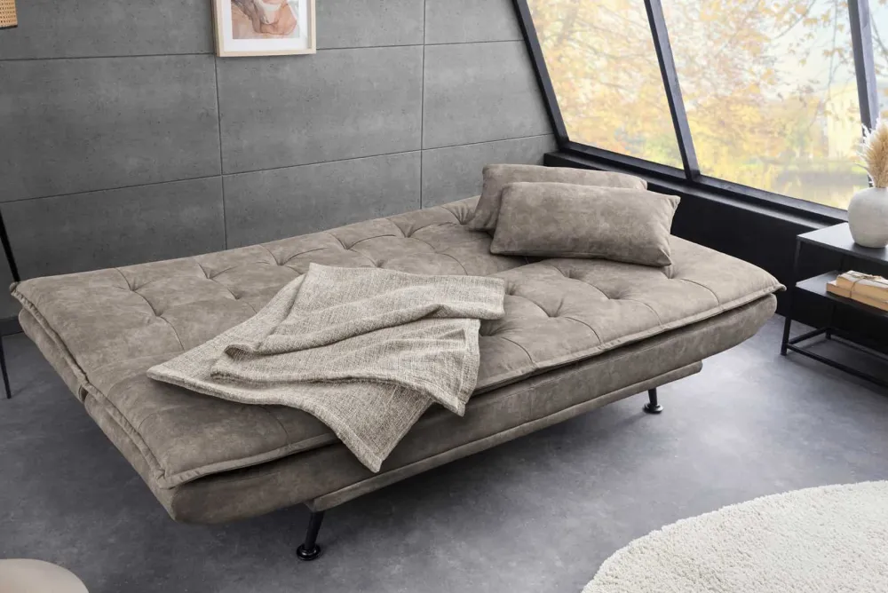 Riess-Ambiente Skandinavisch|3-Sitzer Sofa > Modernes Schlafsofa JAZZ 190cm antik taupe Microfaser 3-Sitzer Couch