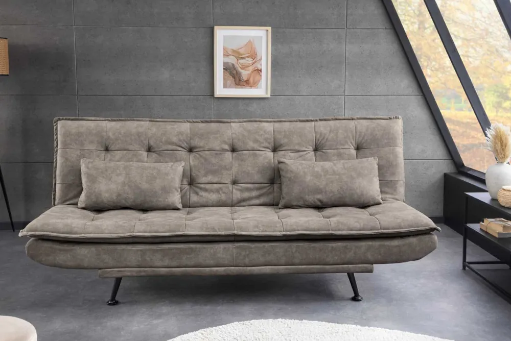 Riess-Ambiente Skandinavisch|3-Sitzer Sofa > Modernes Schlafsofa JAZZ 190cm antik taupe Microfaser 3-Sitzer Couch