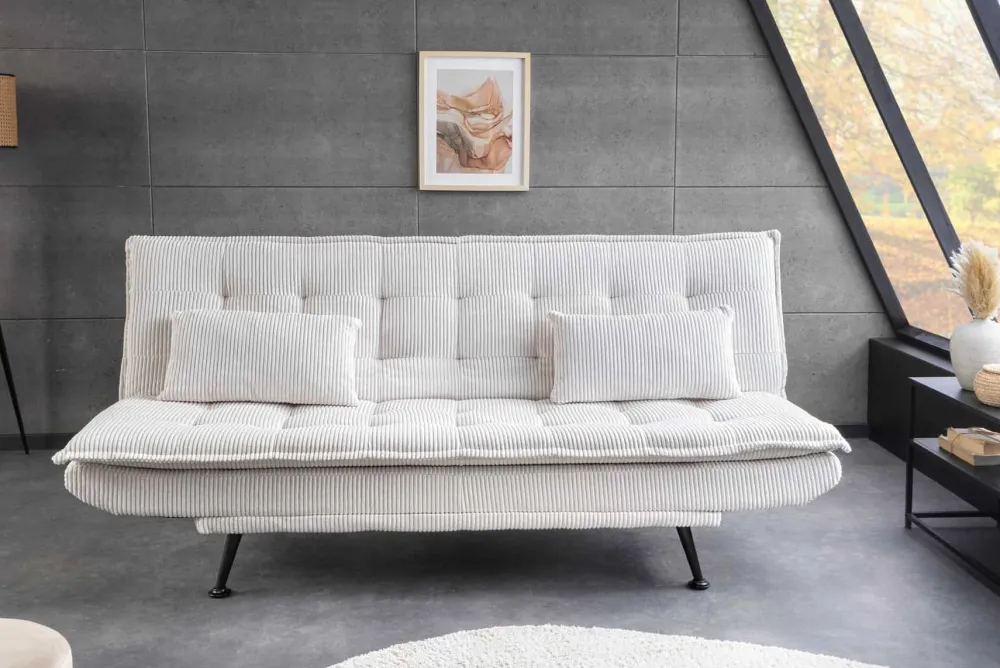 Riess-Ambiente 3-Sitzer Sofa > Modernes Schlafsofa JAZZ 190cm beige Cord 3-Sitzer Couch