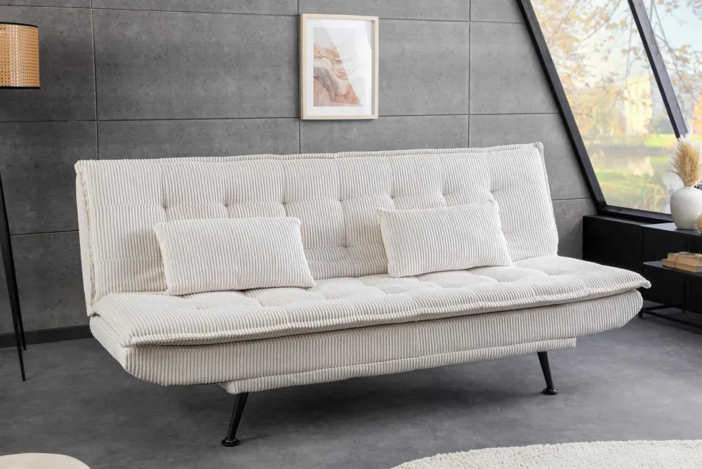Riess-Ambiente 3-Sitzer Sofa > Modernes Schlafsofa JAZZ 190cm beige Cord 3-Sitzer Couch