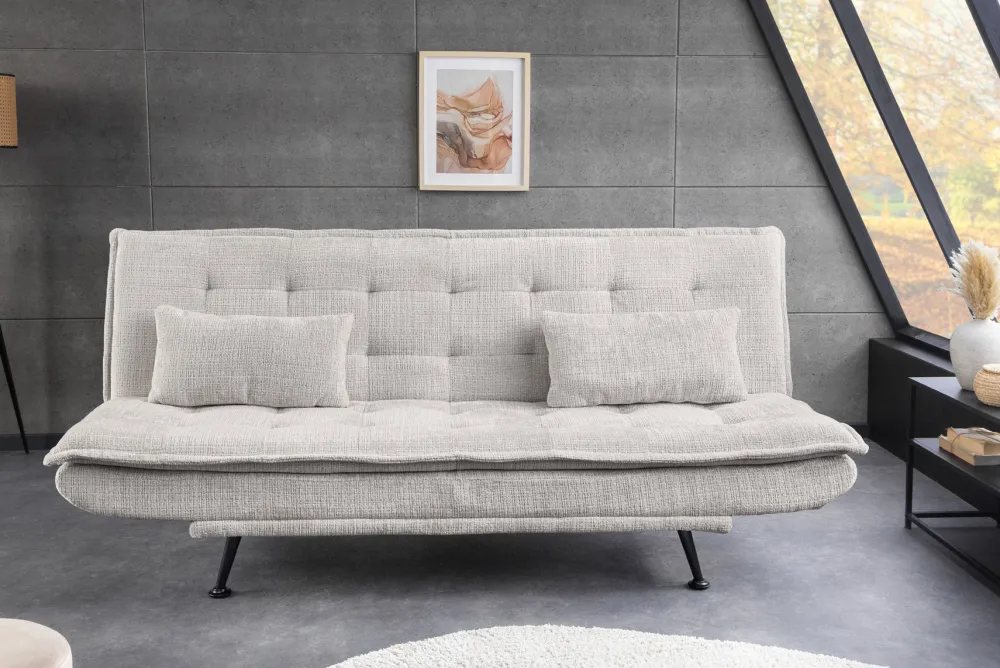 Riess-Ambiente Skandinavisch|3-Sitzer Sofa > Modernes Schlafsofa JAZZ 190cm champagner beige Chenille 3-Sitzer Couch