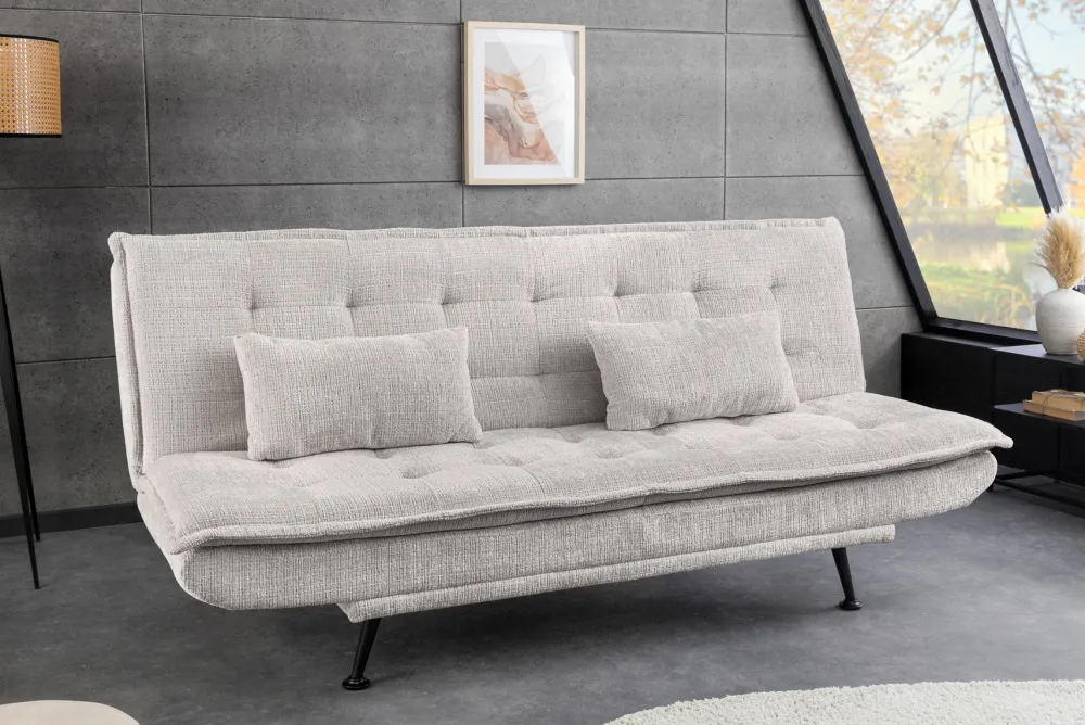 Riess-Ambiente Skandinavisch|3-Sitzer Sofa > Modernes Schlafsofa JAZZ 190cm champagner beige Chenille 3-Sitzer Couch