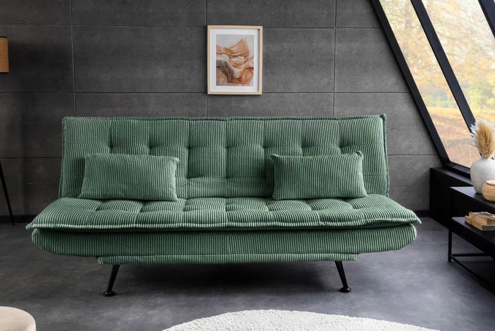 Riess-Ambiente 3-Sitzer Sofa > Modernes Schlafsofa JAZZ 190cm grün Cord 3-Sitzer Couch