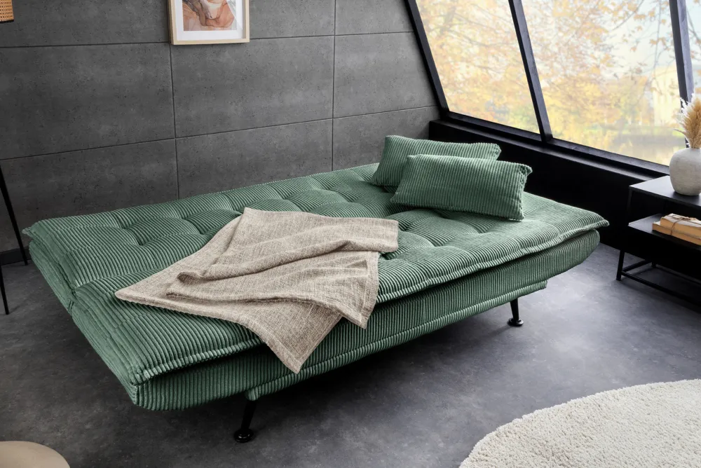 Riess-Ambiente 3-Sitzer Sofa > Modernes Schlafsofa JAZZ 190cm grün Cord 3-Sitzer Couch