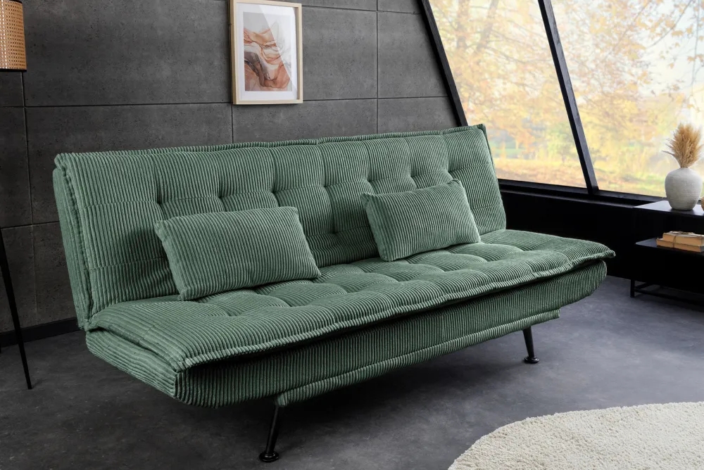 Riess-Ambiente 3-Sitzer Sofa > Modernes Schlafsofa JAZZ 190cm grün Cord 3-Sitzer Couch