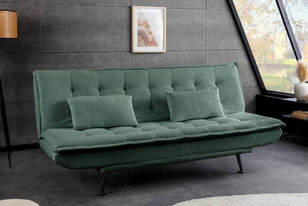 Riess-Ambiente 3-Sitzer Sofa > Modernes Schlafsofa JAZZ 190cm grün Cord 3-Sitzer Couch
