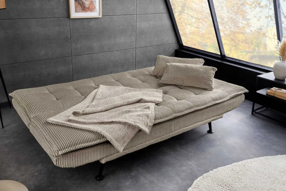 Riess-Ambiente 3-Sitzer Sofa > Modernes Schlafsofa JAZZ 190cm greige Cord 3-Sitzer Couch