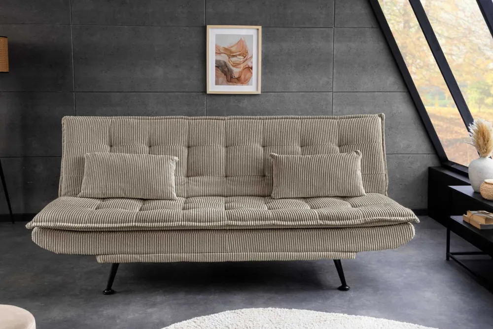 Riess-Ambiente 3-Sitzer Sofa > Modernes Schlafsofa JAZZ 190cm greige Cord 3-Sitzer Couch