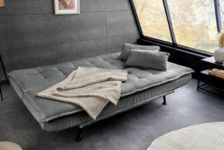 Riess-Ambiente 3-Sitzer Sofa > Modernes Schlafsofa JAZZ 190cm grau Cord 3-Sitzer Couch