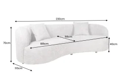 Riess-Ambiente Skandinavisch|3-Sitzer Sofa > Modernes Sofa ATELIER 230cm beige Bouclé 3-Sitzer Couch inkl. Kissen
