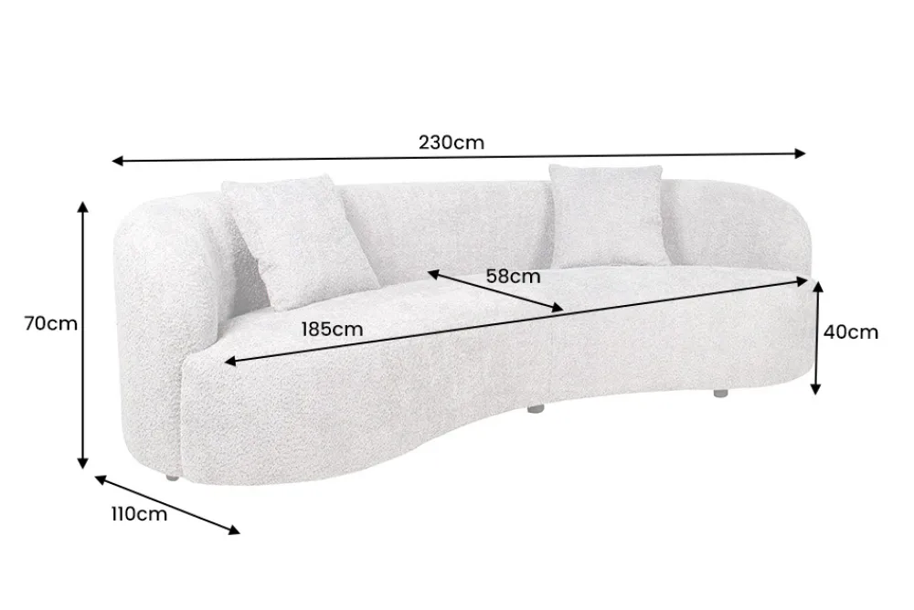 Riess-Ambiente Skandinavisch|3-Sitzer Sofa > Modernes Sofa ATELIER 230cm grau Bouclé 3-Sitzer Couch inkl. Kissen