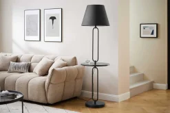 Riess-Ambiente Industrial Loft|Stehleuchten > Moderne Stehlampe Beistelltisch SERVANT 175cm schwarz Metall rund