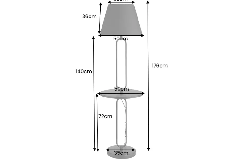 Riess-Ambiente Industrial Loft|Stehleuchten > Moderne Stehlampe Beistelltisch SERVANT 175cm schwarz Metall rund