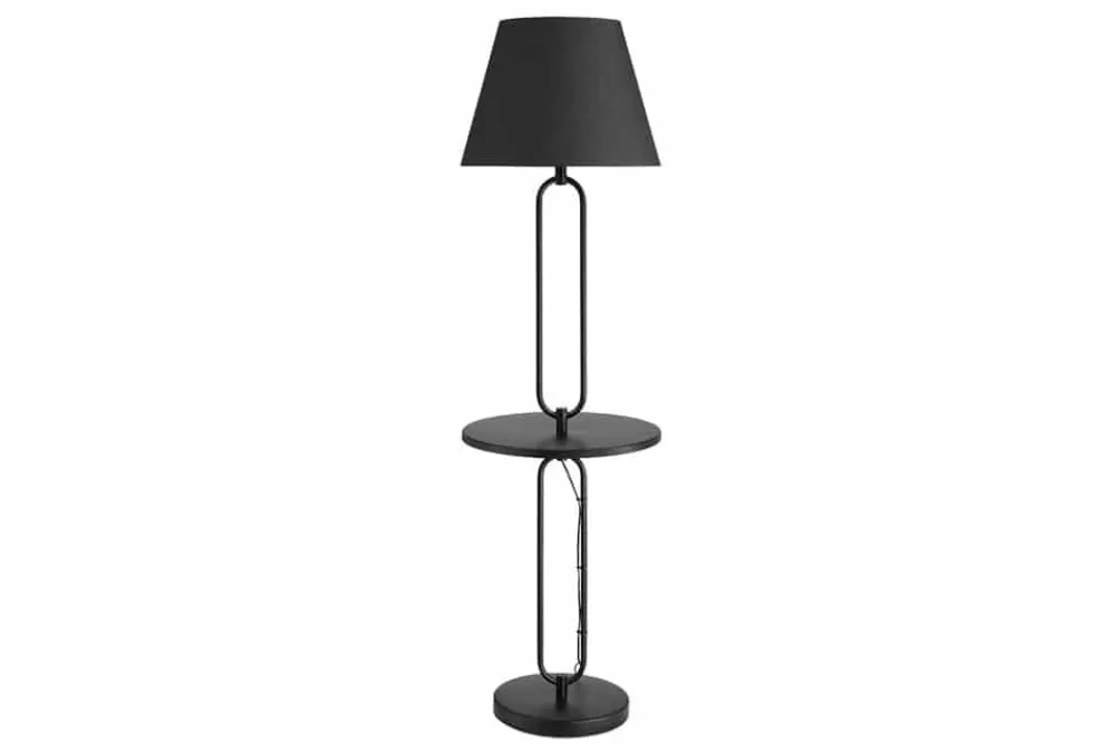 Riess-Ambiente Industrial Loft|Stehleuchten > Moderne Stehlampe Beistelltisch SERVANT 175cm schwarz Metall rund