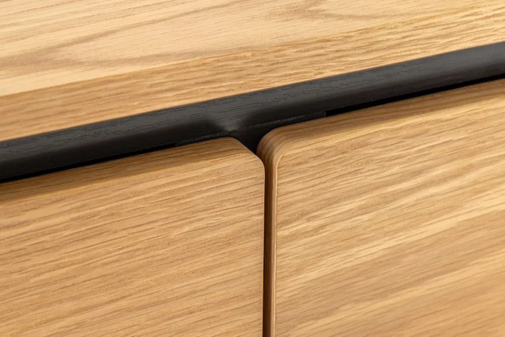 Riess-Ambiente Skandinavisch|Industrial Loft > Modernes TV-Board ATELIER 120cm natur Eiche schwarz Metall Lowboard