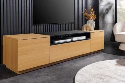 Riess-Ambiente Skandinavisch|Tv- & Lowboards > Modernes TV-Board LOFT 160cm natur schwarz drei Fächer mit Schublade