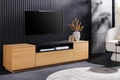 Riess-Ambiente Skandinavisch|Tv- & Lowboards > Modernes TV-Board LOFT 160cm natur schwarz drei Fächer mit Schublade