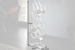 Riess-Ambiente Weinregale > Modernes Weinregal FLAME 93cm silber für 9 Flaschen Flaschenhalter