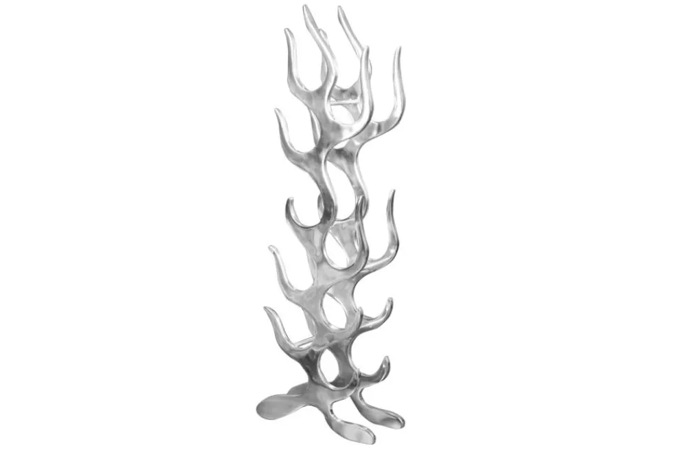 Riess-Ambiente Weinregale > Modernes Weinregal FLAME 93cm silber für 9 Flaschen Flaschenhalter