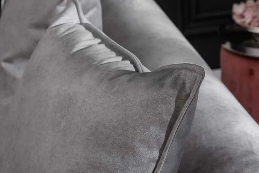 Riess-Ambiente Samt Möbel|Xxl Sofa > Modernes XXL Ecksofa DECADENCIA 320cm silbergrau Samt Bigsofa inkl. Kissen
