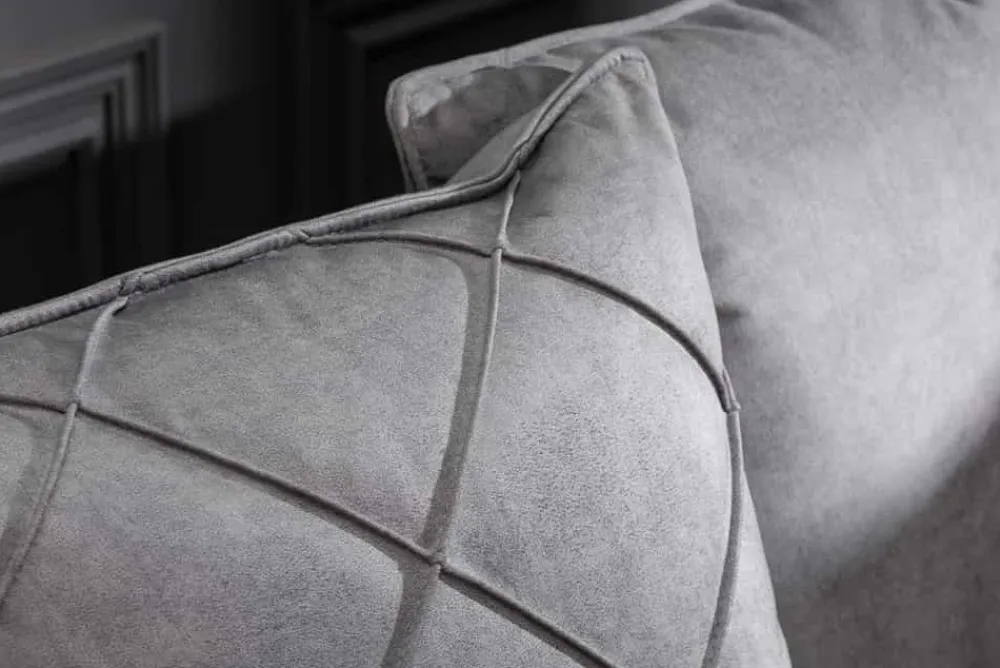 Riess-Ambiente Samt Möbel|Xxl Sofa > Modernes XXL Ecksofa DECADENCIA 320cm silbergrau Samt Bigsofa inkl. Kissen