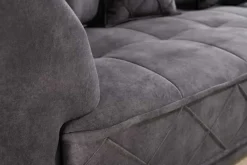 Riess-Ambiente Samt Möbel|Xxl Sofa > Modernes XXL Ecksofa DECADENCIA 320cm dunkelgrau Samt Bigsofa inkl. Kissen